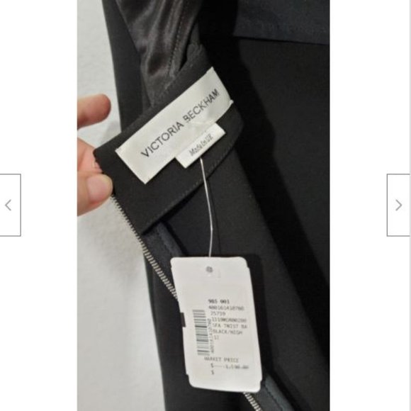 NWT Victoria Beckham LBD Black Twist Back Sleeveless Sheath Dress US 6 - Picture 8 of 12